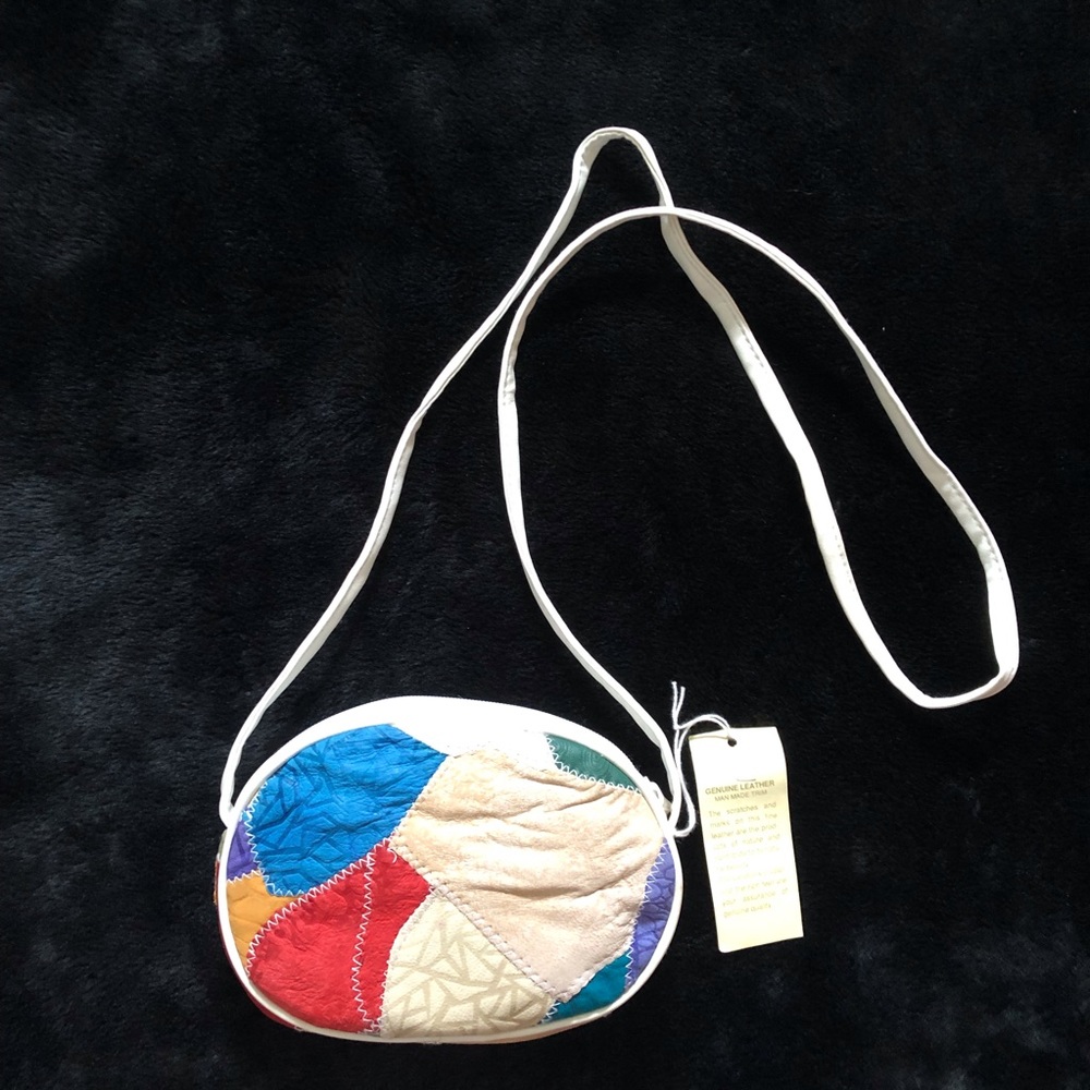 Vintage Leather Patchwork Shoulder Mini Purse
